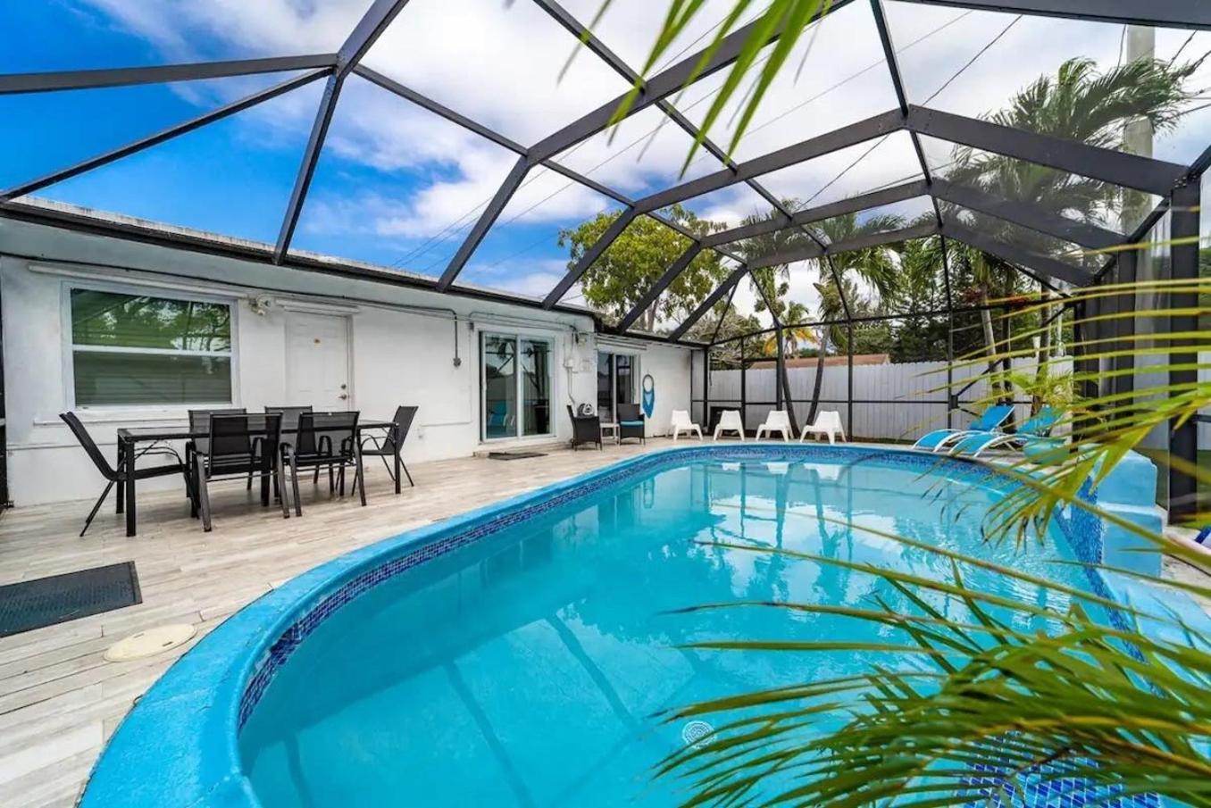 Private Heated Pool Villa In Ftl Near Beach Fort Lauderdale Eksteriør bilde